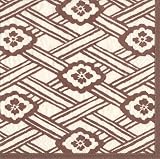 Caspari Set of Two Kiku Natural Cocktail Napkins packages, 20 per package