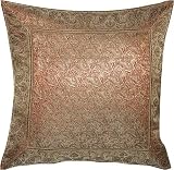 ShalinCraft Pillow Cases India Rugs Decor Gifts For Women Silk Fabric 16x16 inches (bcbr199)