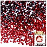 The Crafts Outlet 5000-Piece Flat Back Tiny Round Rhinestones for Nails, 1.5mm, Devil Red Wine
