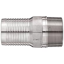Dixon RST30 Stainless Steel 316 Hose Fitting, King Combination Nipple Threaded End with No Knurl, 2-1/2" NPT Male x 2-1/2" Hose ID Barbed