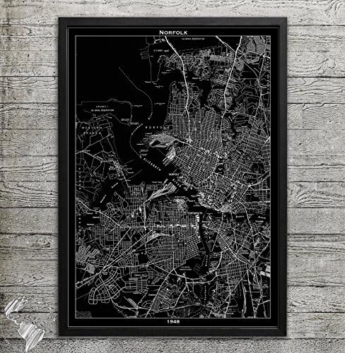 Norfolk Map Print, Home or office Decor