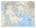 Afghanistan, Pakistan, and the Middle East Wall Map Laminated