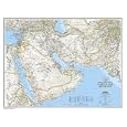 Afghanistan, Pakistan, and the Middle East Wall Map Laminated by National Geographic Maps