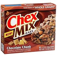 Chex Mix Bar, Chocolate Chunk, 6 Count, 7.4-Ounce Boxes (Pack of 12)