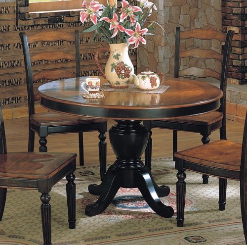 Longoria Collection Two Tone Finish Hardwood Round Dining Table