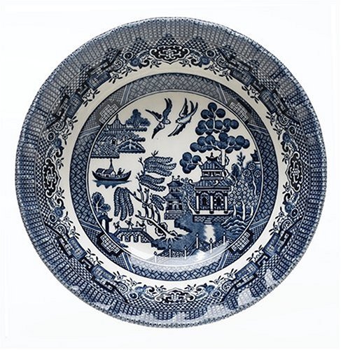 Churchill China Royal Wessex Blue Willow 6-Inch Cereal Bowls, Set of 4