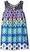 My Michelle Girls' Big Contrast Crochet Yoke Printed Trapeze Dress with Keyhole