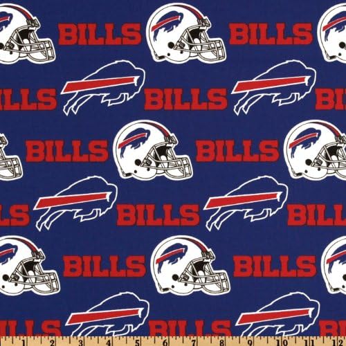 NFL Cotton Broadcloth Buffalo Bills Red/Royal Fabric By The Yard
