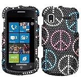 Peace Signs Crystal Bling Diamond Protector Case for Samsung Focus SGH-i917 ....