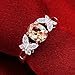 NYKKOLA Silver Beautiful Ruby Diamond Fashion Band Ring for Women Lady Lovers