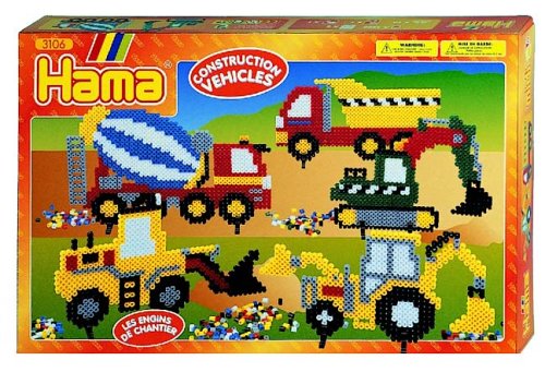Childrens Toyshop  Toys : Hama Beads Construction Vehicles Large Gift Box