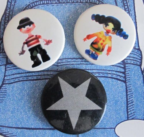 Deejay SAC PAC Pack of 3 PINS ('BOY', 'GIRL' & STAR PIN) Each PIN 1" Diameter