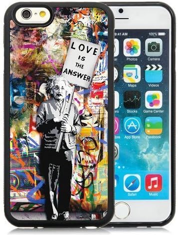 iPhone 6/6S 4.7 inches Banksy Albert Einstein Love Is The Answer Black Hot Sale Screen TPU Phone Case Fashion and Unique Design