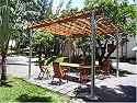 Comtemporary Aluminum Post Wood Top Pergola