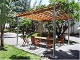 Comtemporary Aluminum Post Wood Top Pergola