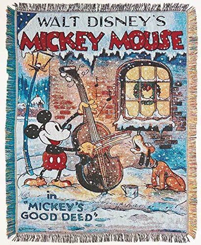 Tapestry Throw Blanket Disney Mickey Mouse in Mickeys Good Deed NEW