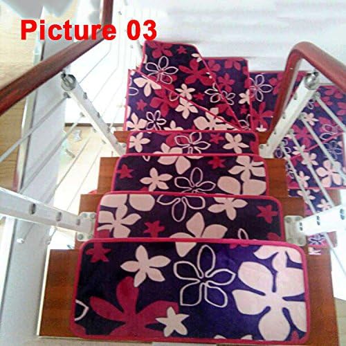 13pcs Anti-slip Staircase Home Floor Carpet Stair Step Mats Area Rugs Pad Treads Color:Picture 03 Size:13pcs/2065cm