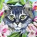 CAT Azelea KITTEN Kitty GIANT 5.5 Inch art decor REFRIDGERATOR MAGNET