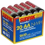 SUNPAK SET 20 2650mAh AA NiMH REPLACE BATTS