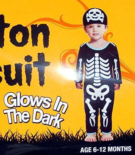 Infant Skeleton Bodysuit Costume 6-12 Months Glows!