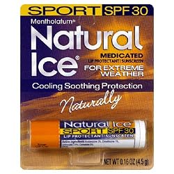 Natural Ice Lip Protectant/sunscreen sport SPF 30, 0.16-Ounce Tubes (Pack of 12)