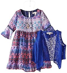 Girls Babydoll General Print Chiffon/Polyester Peasant Dress 