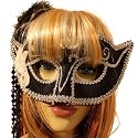 Venezianische Maske schwarz mit silber Rand
