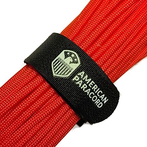American Paracord Fish and Fire (Neon Orange 25 Feet)550 Type III 9 Strand Survival, Tinder, Fishing, Parachute Cord