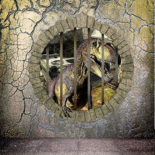 Witkey Prison Break Dinosaur 3D View Series Stereoscopic Removable Kids Room Wall Decal