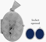 Detailed 10 Karat White Gold Oval Locket