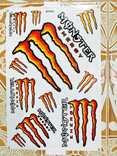 Rockstar Energy Drink Yamaha Kawasaki Metal Mulisha Decal ATV Motocross Motorcycle Helmet Racing Sticker.