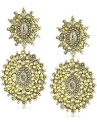 Yochi Gold Chandelier Stone Burst Earrings