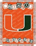 MIAMI HURRICANES 36 x 48 Triple Woven Jacquard BABY KNIT THROW BLANKET