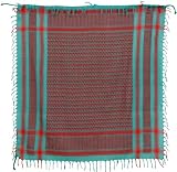 Keffiyeh Green and Red Pattern Scarf