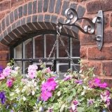 Outdoor Living : Cast Iron Scroll Hanging Basket Bracket - Pewter Effect