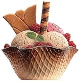 Bormioli Rocco Croque Color Sprayed Glass Waffle Ice Cream Bowl, Set of 6