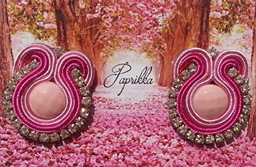 Handmade Soutache Women Earrings Pink