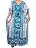 Mogul Womans Kaftan Maxi Dresses Elephants Blue Caftan Nightgown Holiday Gift
