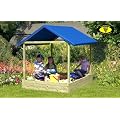 Sandkasten Sophie 153x153 cm mit blauem Dach
