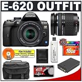 Olympus Evolt E-620 Digital SLR Camera with 14-42mm + 40-150mm Zuiko Lens + 16GB Card + BLS-1 Battery + Case + Accessory Kit