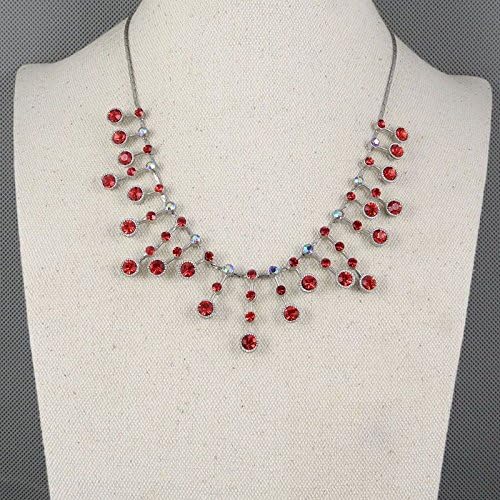 1 PCS Fashion Jewelry Necklace Long Chain Pendent Sweater Collar Bib Choker Collier Red Beads String Tassle