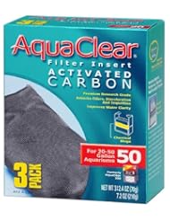 Aquaclear Activated Carbon Insert, 50-Gallon Aquariums, 3-Pack