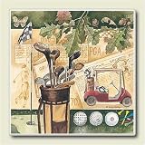 Golf Collage, Set of 4 Absorbent Ceramic Coasters