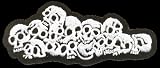 Pile of Skulls - Black & White - Embroidered Iron On or Sew On Patch