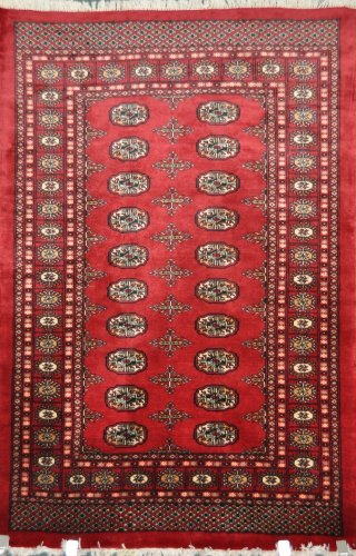 Bokhara handemade area rug 100% wool hand-knotted. Size 4x6 On Sale