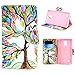 For Galaxy Note 4 , TUTUWEN Beautiful Elegant Green [Tree and Leaf] [Magnetic] Folio Stand [Flap Closure] Style PU Leather Case Wallet Cover for Samsung Galaxy Note 4