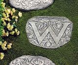 Monogram Garden Wall Plaque Stepping Stone Letter W