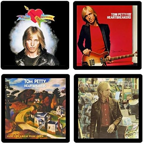 Tom Petty Coaster Collection The Heartbreakers - (4) Different Album Covers Reproduced Onto Neoprene Coaster Set- by N2Pics