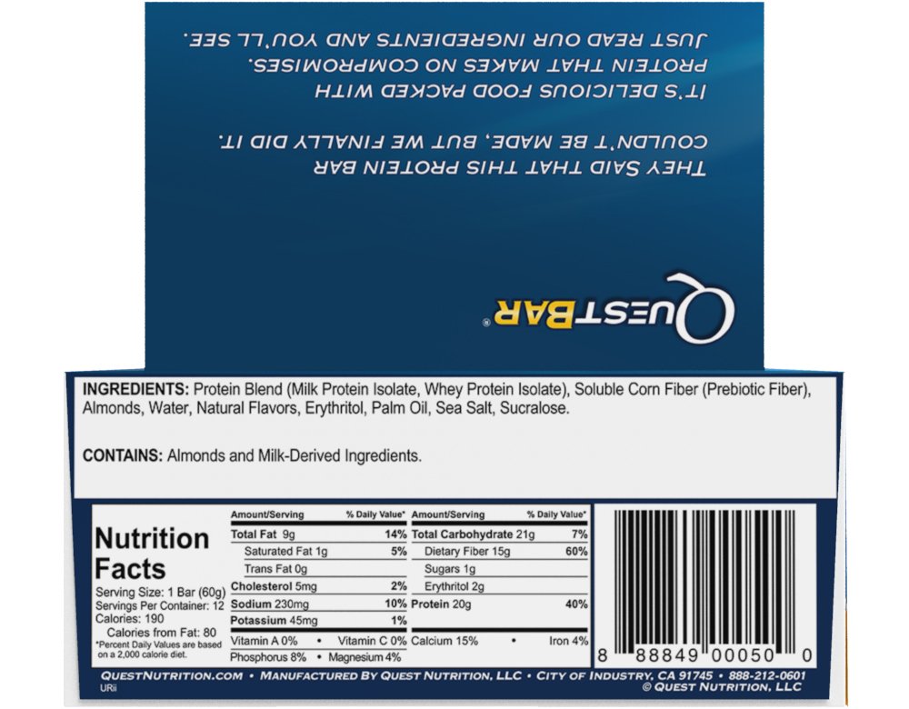 Amazon.com: Quest Nutrition Protein Bar, Vanilla Almond Crunch ...