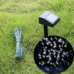 AGPtek? 55ft 100 LED Solar String Fairy White Lights Outdoor Garden Xmas